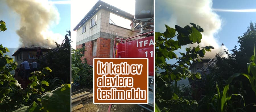İki katlı ev alevlere teslim oldu