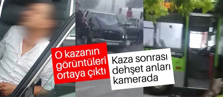 Kaza sonrası dehşet anları kamerada