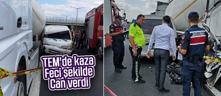 TEM'de kaza; Feci şekilde can verdi
