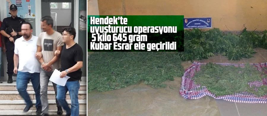 Hendek'te uyuşturucu operasyonu