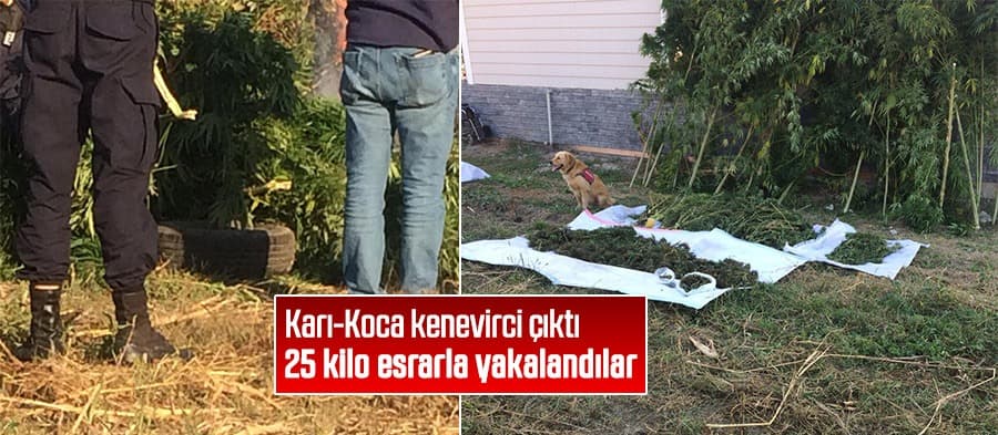 Karı-koca 25 kilo esrarla yakalandı