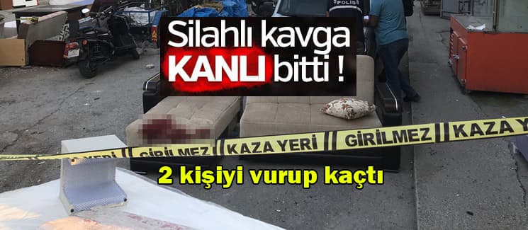 Şehir merkezinde iki kişiyi vurup kaçtı