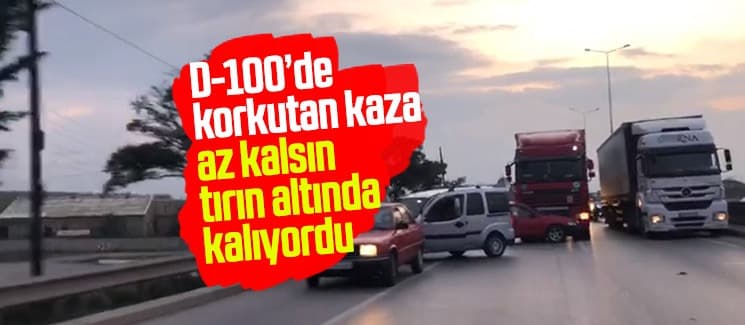 Az kalsın tırın altında kalacaktı
