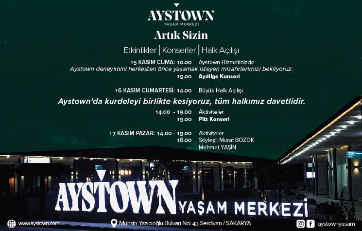 Aystown'da kurdeleyi birlikte kesiyoruz, tüm halkımız davetlidir.