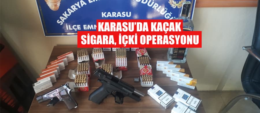 Karasu'da kaçak sigara ve içki operasyonu
