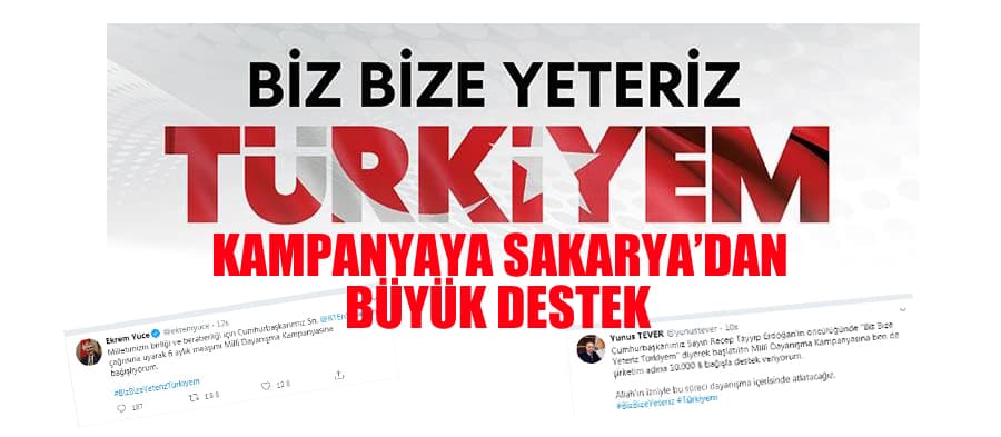 Milli Dayanışma Kampanyası'na Sakarya'dan büyük destek