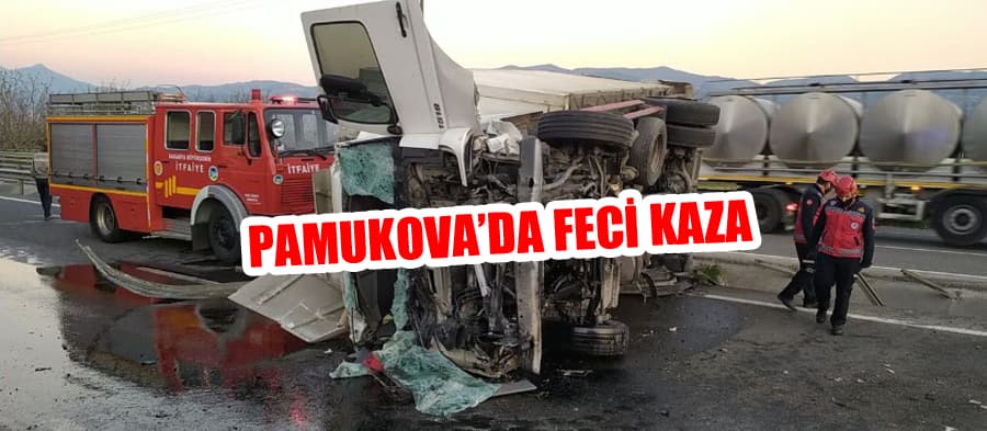 Pamukova'da feci kaza