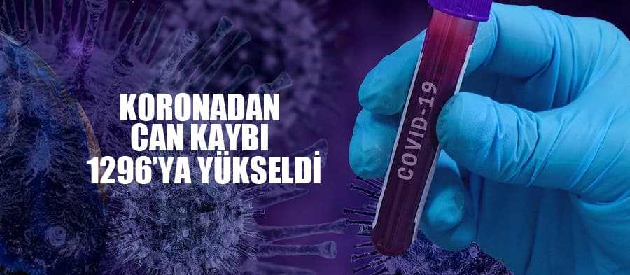 Koronadan can kaybı 1296'ya çıktı

