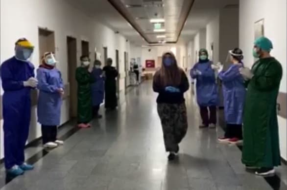 Sakarya'da koronayı yenen hastalar alkışlarla uğurlandı