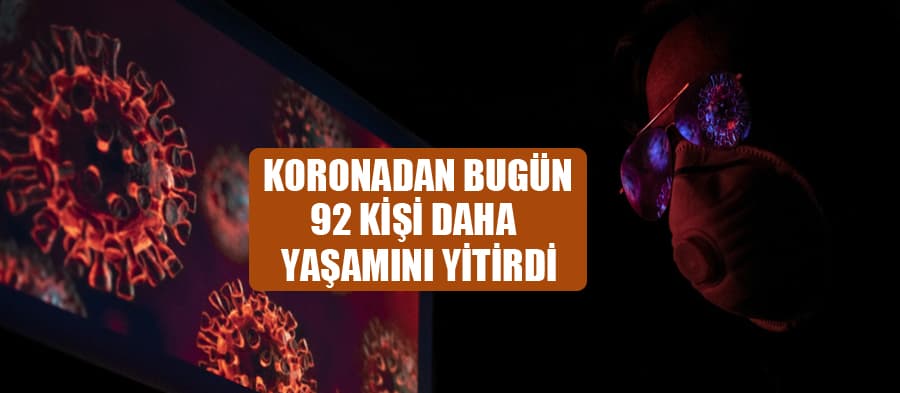 Koronadan bugün 92 kişi yaşamını yitirdi