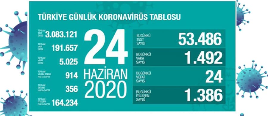 24 Haziran korona verileri