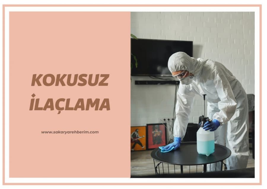 <p><img alt="" src="https://www.sakaryarehberim.com/pictures/haber_detay/resim210904tbt49.jpeg" /></p>

<p><strong>KOKUSUZ İLA&Ccedil;LAMA</strong></p>

<p>Kokulu ila&ccedil;lamayı tercih etmeyen insanlar genel olarak kokusuz ila&ccedil;lamaya y&ouml;nelir. Kokusuz ila&ccedil;lama i&ccedil;in bulunulan alanın uzun s&uuml;re terk edilmesine gerek yoktur. Kısa bir s&uuml;re camlar ve kapılar kapalı olduğu takdirde ila&ccedil; etkisini g&ouml;sterir ve ondan sonra yine kullanıma ge&ccedil;ilebilir. Toplu alanlarda kullanılabilecek en doğru ila&ccedil;lama y&ouml;ntemidir.</p>