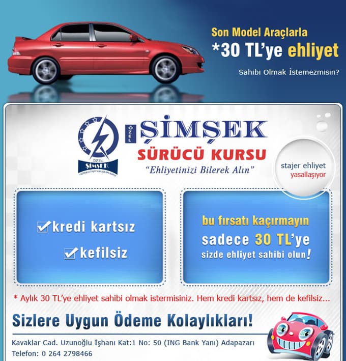 Ayda Sadece 30 TL'ye Ehliyet Sahibi Olmaya Ne Dersiniz?