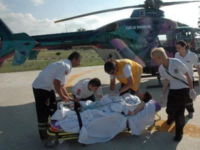 Annenin İmdadına Ambulans Helikopter Yetişti