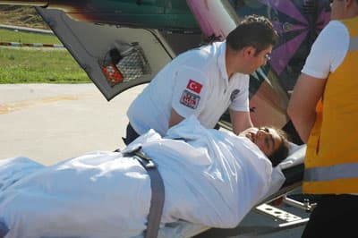 Annenin İmdadına Ambulans Helikopter Yetişti
