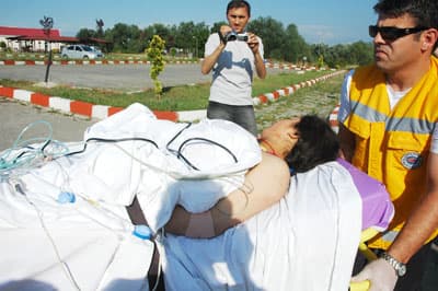 Annenin İmdadına Ambulans Helikopter Yetişti