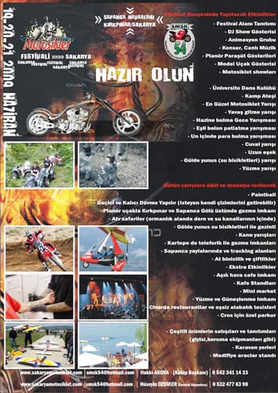 Sakarya 3. Motosiklet Festivali Başlıyor
