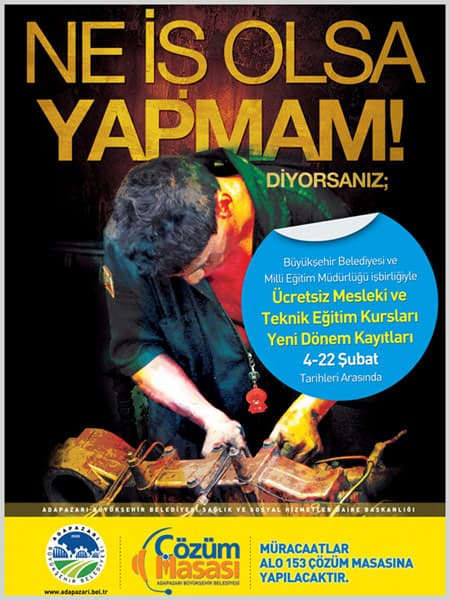 <font face="verdana,geneva" size="2"><strong><p><br /><br /><br /><br />A&ccedil;ılacak kursların listesi ş&ouml;yle:</p></strong></font><p><font face="verdana,geneva" size="2">1.&nbsp;&nbsp; Ağa&ccedil; işleme kursu<br /></font><font face="verdana,geneva" size="2">2.&nbsp;&nbsp; Ahşap boyama kursu<br /></font><font face="verdana,geneva" size="2">3.&nbsp;&nbsp; Ahşap oymacılığı kursu<br /></font><font face="verdana,geneva" size="2">4.&nbsp;&nbsp; Autocad kursu<br /></font><font face="verdana,geneva" size="2">5.&nbsp;&nbsp; Bilgisayar destekli mobilya &ccedil;izimi (autocad) kursu<br /></font><font face="verdana,geneva" size="2">6.&nbsp;&nbsp; Catia (3 boyutlu teknik resim) kursu<br /></font><font face="verdana,geneva" size="2">7.&nbsp;&nbsp; &Ccedil;elik konstr&uuml;ksiyon kursu<br /></font><font face="verdana,geneva" size="2">8.&nbsp;&nbsp; Doğalgaz tesisatı bakım ve onarımı kursu<br /></font><font face="verdana,geneva" size="2">9.&nbsp;&nbsp; Elektrik ark kaynak&ccedil;ılığı kursu<br /></font><font face="verdana,geneva" size="2">10. Elektrik tesisat&ccedil;ılığı kursu<br /></font><font face="verdana,geneva" size="2">11. Elektrikli ev aletleri bakım ve onarımı kursu<br /></font><font face="verdana,geneva" size="2">12. Elektronik devre tasarımı kursu<br /></font><font face="verdana,geneva" size="2">13. Gaz altı kaynak&ccedil;ılığı (mig-mag ve tig-wig) kursu<br /></font><font face="verdana,geneva" size="2">14. Kalorifer tesisatı bakım ve onarımı kursu<br /></font><font face="verdana,geneva" size="2">15. Maket gemi yapımı kursu<br /></font><font face="verdana,geneva" size="2">16. Motor aktarma organları kursu<br /></font><font face="verdana,geneva" size="2">17. Motor bakım ve onarımı kursu<br /></font><font face="verdana,geneva" size="2">18. Motor yenileştirme kursu<br /></font><font face="verdana,geneva" size="2">19. Oto elektrik kursu<br /></font><font face="verdana,geneva" size="2">20. PİC mikro denetleyici kursu<br /></font><font face="verdana,geneva" size="2">21. PLC temel seviye kursu<br /></font><font face="verdana,geneva" size="2">22. PLC ileri seviye kursu<br /></font><font face="verdana,geneva" size="2">23. Sıhhi tesisat bakım ve onarımı kursu<br /></font><font face="verdana,geneva" size="2">24. Soğutma sistemleri kursu<br /></font><font face="verdana,geneva" size="2">25. Solidworks kursu<br /></font><font face="verdana,geneva" size="2">26. Web tasarım (Dreamweaver, Frontpage) kursu<br /></font><font face="verdana,geneva" size="2">27. Web tasarımı (Photoshop) kursu <br /></font></p>