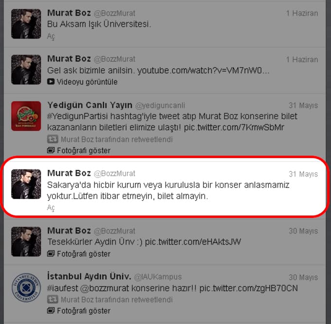 Herkes Murat Boz'un bu tweetini konuşuyor