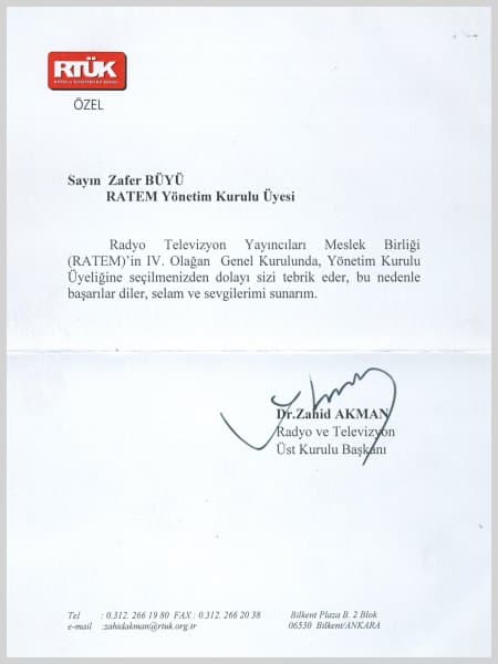 RTÜK Başkanı&#8217;ndan Büyü&#8217;ye Kutlama