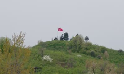Taşburun Köyü'ne Dev Türk Bayrağı