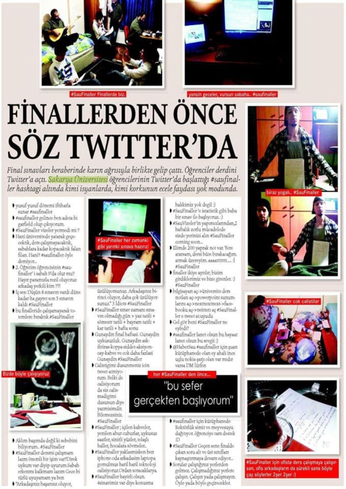 SAÜ'deki Finaller Twitter'da da Yer Buldu!