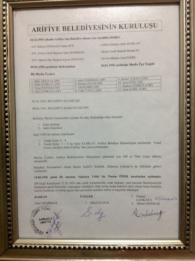 Arifiye'de tarihi belge!