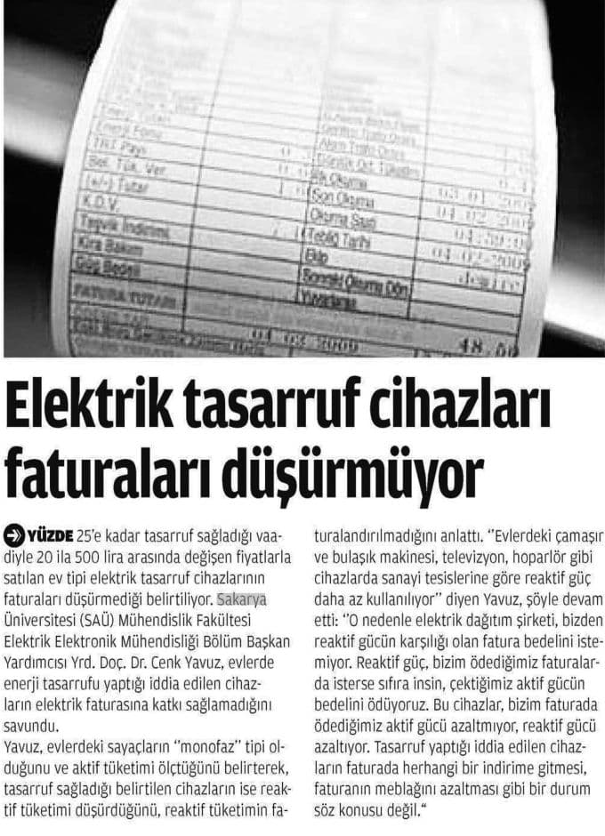 Elektrikten tasarruf ettiğimizi sanıyormuşuz!