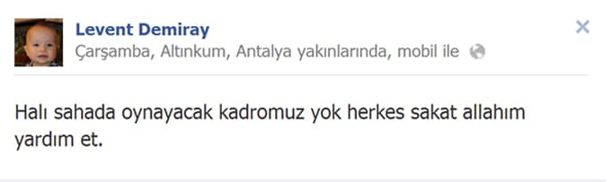 "Halı sahada oynayacak kadromuz yok!"
