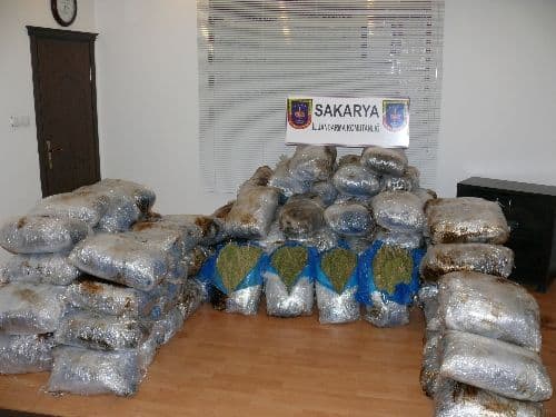 Yarım tonluk esrar teslimatı jandarmaya takıldı