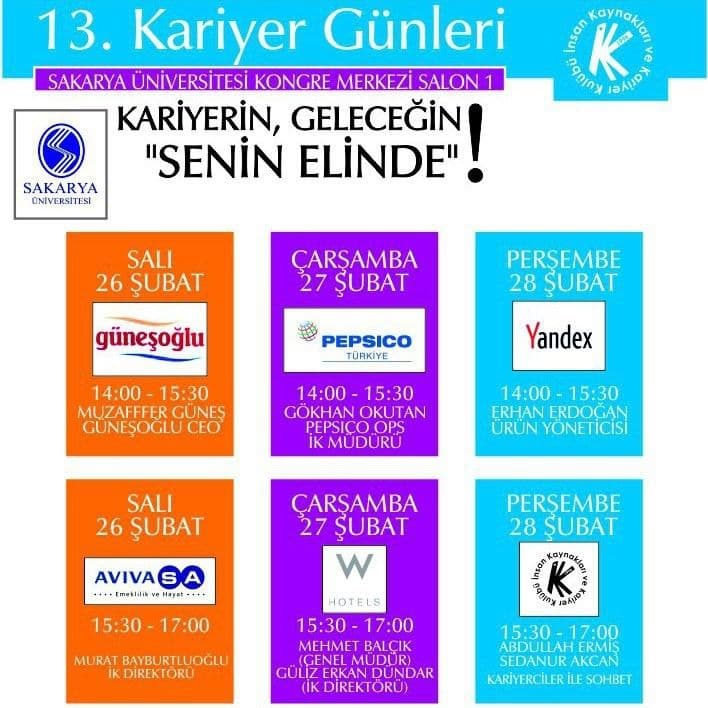 SAÜ'deki Kariyer Günleri'ne büyük firmalar katılıyor