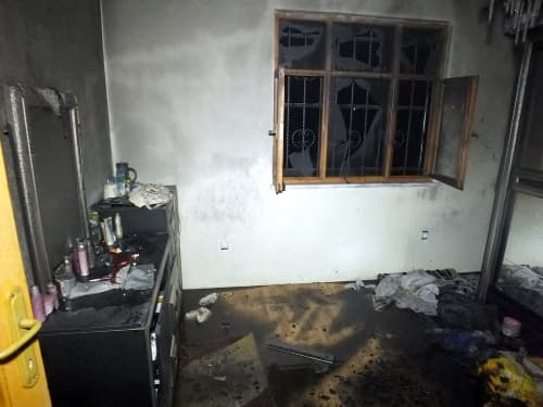 Yangını söndürürken hastanelik oldular