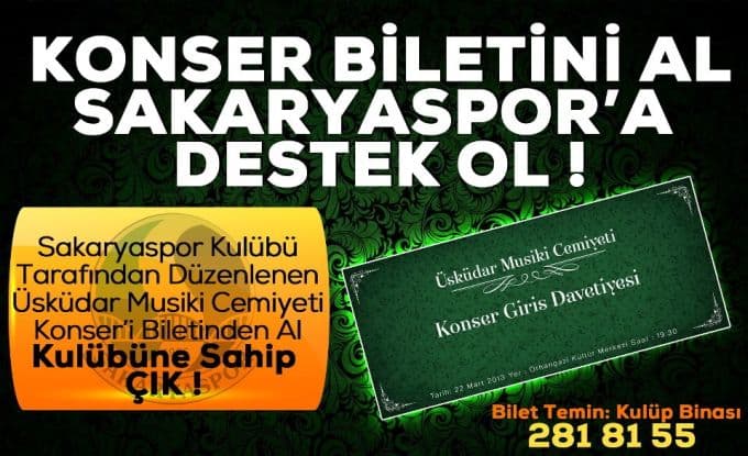 Sakaryaspor'dan konser duyurusu
