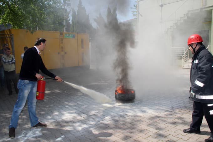 İşte AKM' deki yangın tatbikatı