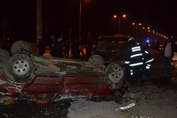 Trafik kazasında faciadan dönüldü !