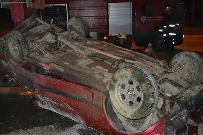Trafik kazasında faciadan dönüldü !