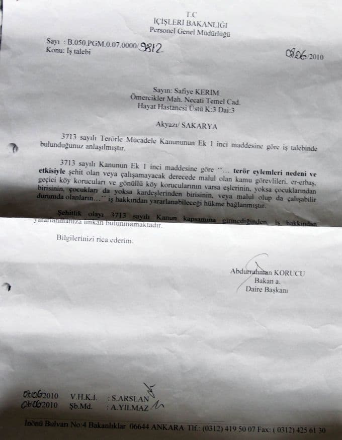 İş arayan Akyazılı şehidin kardeşine şok cevap!