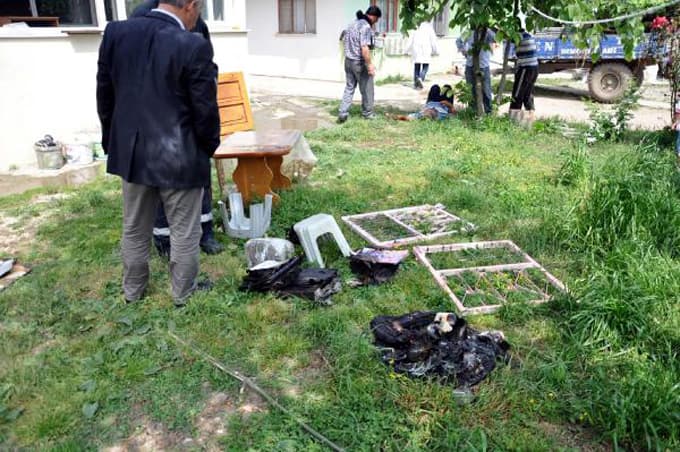 Yangına müdahale etmek isterken düşüp yaralandı