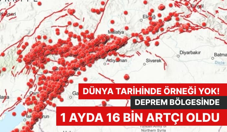 Deprem bölgesinde bir ayda 16 bin artçı yaşandı