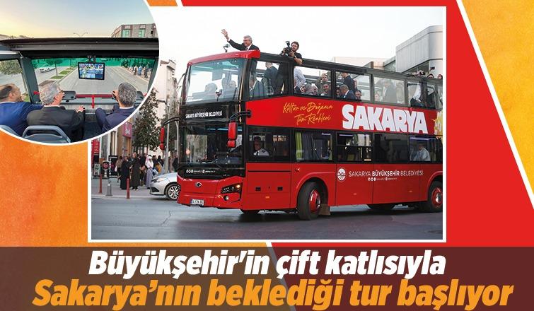 Çift katlı turistik gezi otobüsü Sakarya'yı tura başlıyor