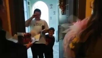 Şehit polisin eşine doğum günü sürprizi