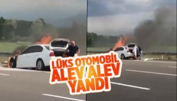 Lüks otomobil Kuzey Marmara’da alevlere teslim oldu