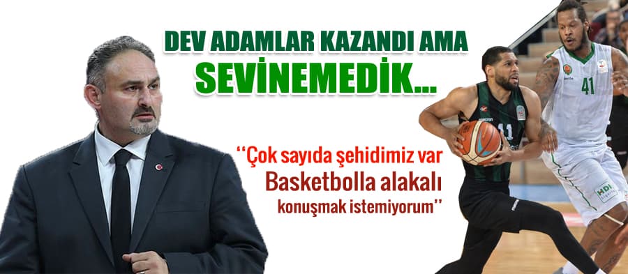 <font face="arial,helvetica,sans-serif" size="2"><br />Karşılaşma öncesinde Afrin'deki şehitler ve vefat eden basketbol hakemi Nezihi Soydan için saygı duruşunda bulunuldu. </font><p><font face="arial,helvetica,sans-serif" size="2">Karşılaşmanın ardından düzenlenen basın toplantısında açıklamalarda bulunan Ernak, galibiyetten dolayı oyuncularını tebrik etti.</font></p><p><font face="arial,helvetica,sans-serif" size="2">Geçen   haftaki maçlarını kaybettiklerini hatırlatan Ernak, "Mağlubiyetin   ardından maç oynamak kolay değil. Bugün basketbolla alakalı konuşmak   istemiyorum. Bugün ülkemiz için de basketbol camiası için de zor bir   gün. Hem çok sayıda şehidimiz var hem de Nezih Soydan ağabeyimizi   kaybettik. Ölümün olduğu yerde hayatta daha ciddi bir şey yok. Bir maç   oynadık, kazandık." diye konuştu. </font></p><p><strong><font face="arial,helvetica,sans-serif" size="2">- Yeşilgiresun Belediyespor cephesi</font></strong></p><p><font face="arial,helvetica,sans-serif" size="2">Yeşilgiresun Belediyespor Başantrenörü Ahmet Kandemir ise ligdeki konumlarından dolayı takıma takviyeler yaptıklarını kaydetti.</font></p><p><font face="arial,helvetica,sans-serif" size="2">Sezon   devam ederken kadroya dahil edilen oyuncuların fiziksel durumlarının   maç temposuna hazır olmadığını dile getiren Kandemir, şu ifadeleri   kullandı:</font></p><p><font face="arial,helvetica,sans-serif" size="2">"Takımımıza  3 yeni oyuncunun gelmesiyle henüz beraber  oynamayı  başaramıyoruz. Bugün de maça istediğimiz sertlikle  başlayamadık. Rakibi  tebrik ediyorum, maçı kazanmayı hak etti.  Deplasmanda 19 top  kaybediyorsanız kazanmanız zor. Bu oyunla maç  kazanamayız. Bir şekilde  fiziksel ve psikolojik olarak toparlanıp  kazanır vaziyete gelmemiz  gerekiyor."</font></p> <font face="arial,helvetica,sans-serif" size="2"><br />Karşılaşma öncesinde Afrin'deki şehitler ve vefat eden basketbol hakemi Nezihi Soydan için saygı duruşunda bulunuldu. </font><p><font face="arial,helvetica,sans-serif" size="2">Karşılaşmanın ardından düzenlenen basın toplantısında açıklamalarda bulunan Ernak, galibiyetten dolayı oyuncularını tebrik etti.</font></p><p><font face="arial,helvetica,sans-serif" size="2">Geçen   haftaki maçlarını kaybettiklerini hatırlatan Ernak, "Mağlubiyetin   ardından maç oynamak kolay değil. Bugün basketbolla alakalı konuşmak   istemiyorum. Bugün ülkemiz için de basketbol camiası için de zor bir   gün. Hem çok sayıda şehidimiz var hem de Nezih Soydan ağabeyimizi   kaybettik. Ölümün olduğu yerde hayatta daha ciddi bir şey yok. Bir maç   oynadık, kazandık." diye konuştu. </font></p><p><strong><font face="arial,helvetica,sans-serif" size="2">- Yeşilgiresun Belediyespor cephesi</font></strong></p><p><font face="arial,helvetica,sans-serif" size="2">Yeşilgiresun Belediyespor Başantrenörü Ahmet Kandemir ise ligdeki konumlarından dolayı takıma takviyeler yaptıklarını kaydetti.</font></p><p><font face="arial,helvetica,sans-serif" size="2">Sezon   devam ederken kadroya dahil edilen oyuncuların fiziksel durumlarının   maç temposuna hazır olmadığını dile getiren Kandemir, şu ifadeleri   kullandı:</font></p><p><font face="arial,helvetica,sans-serif" size="2">"Takımımıza  3 yeni oyuncunun gelmesiyle henüz beraber  oynamayı  başaramıyoruz. Bugün de maça istediğimiz sertlikle  başlayamadık. Rakibi  tebrik ediyorum, maçı kazanmayı hak etti.  Deplasmanda 19 top  kaybediyorsanız kazanmanız zor. Bu oyunla maç  kazanamayız. Bir şekilde  fiziksel ve psikolojik olarak toparlanıp  kazanır vaziyete gelmemiz  gerekiyor."</font></p>