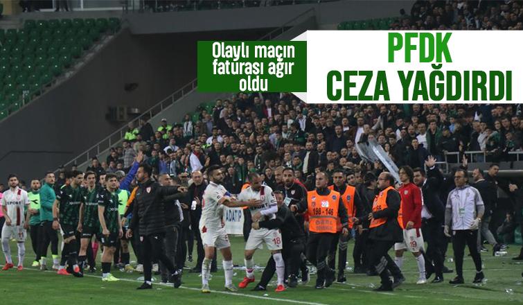  Sakaryaspor- Yılport Samsunspor maçına ceza yağdı